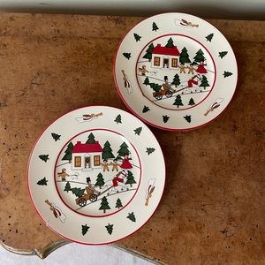 Vintage Mason’s Christmas Village Salad Plates